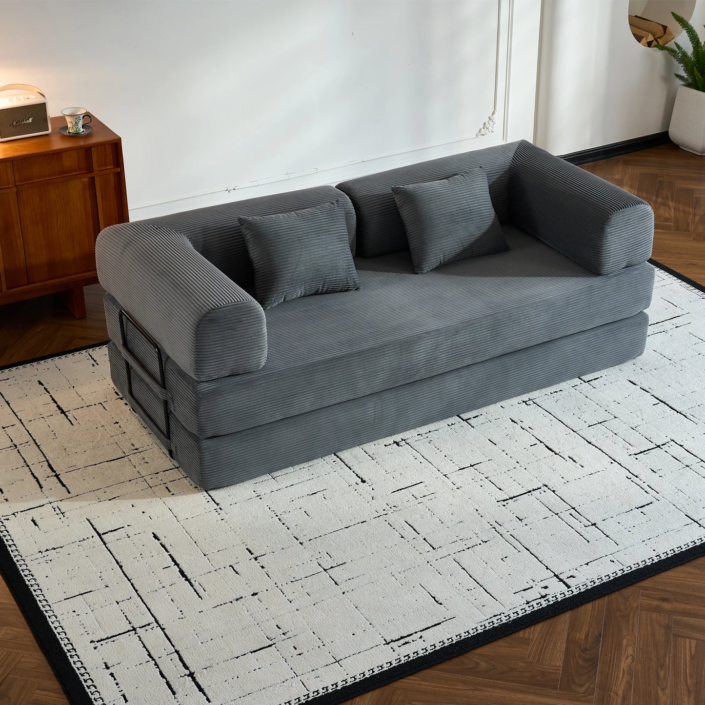 THOLASIS Folding Convertible Sofa Bed Futon for Small Spaces
