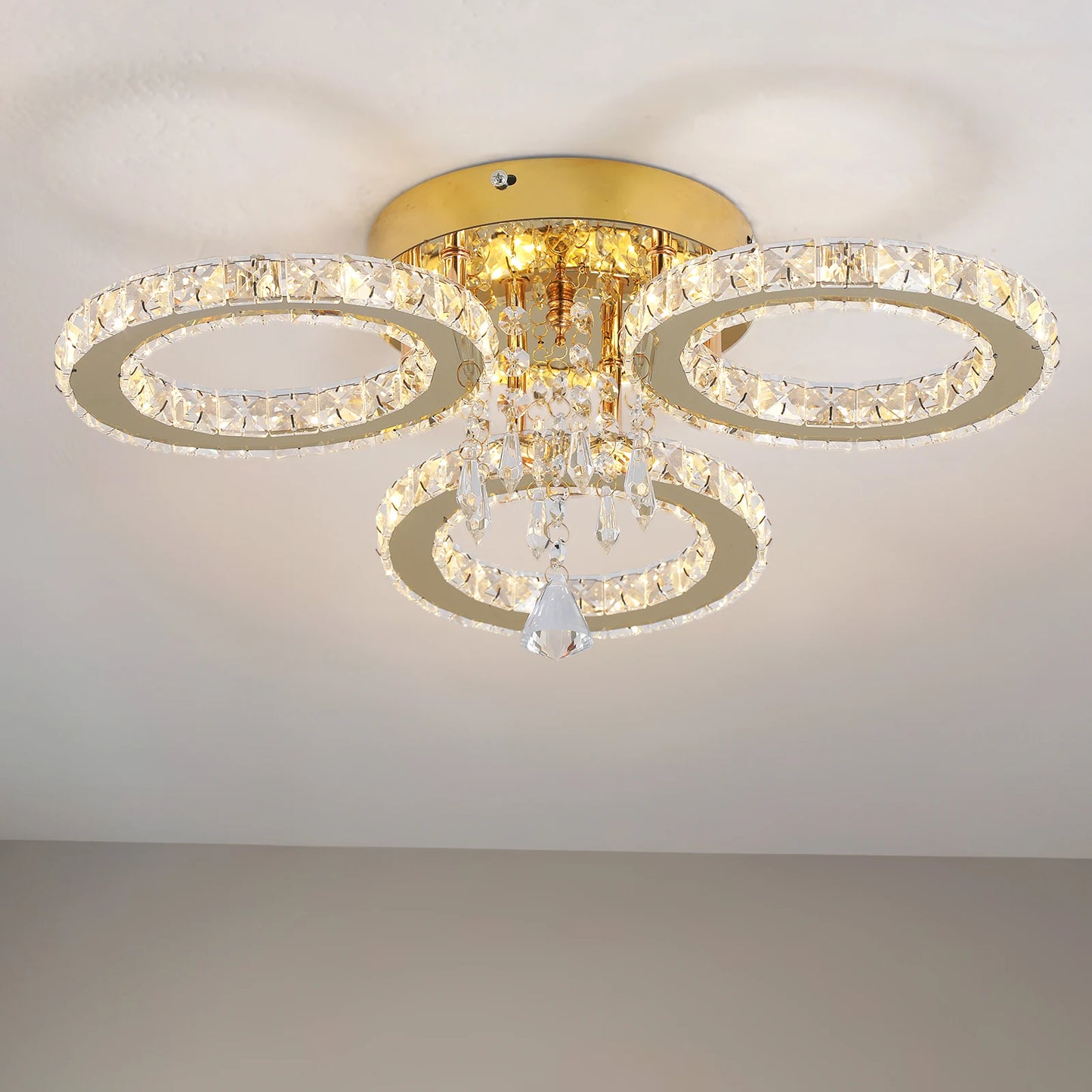 Vetrulus Crystal LED Ceiling Chandelier for Living Room and Dining