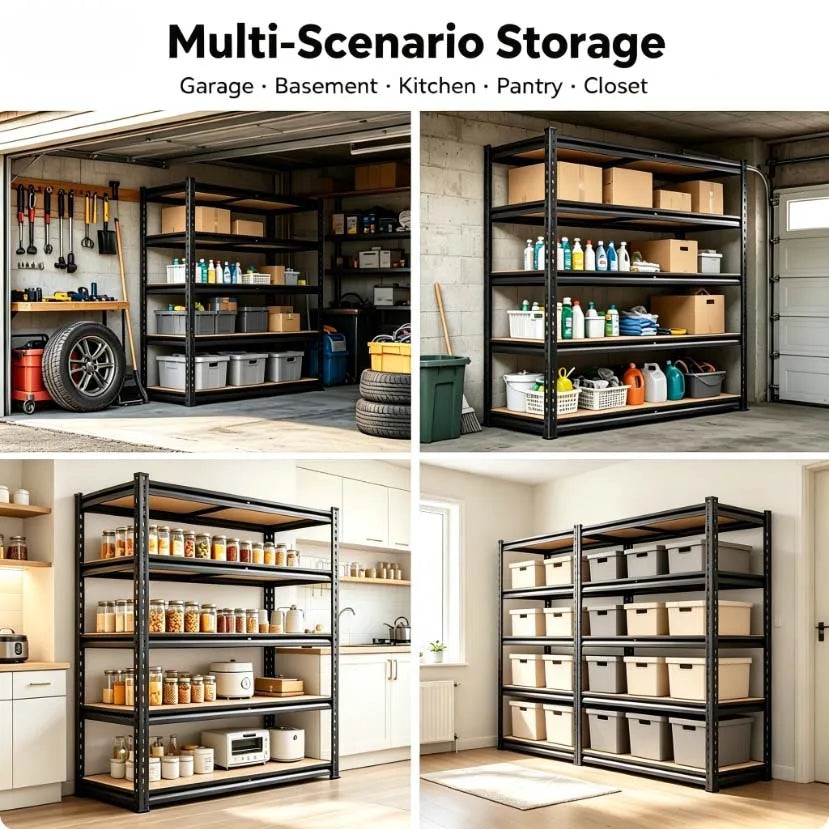 Heavy Duty Metal Adjustable Storage Shelving Rack With MDF Boards