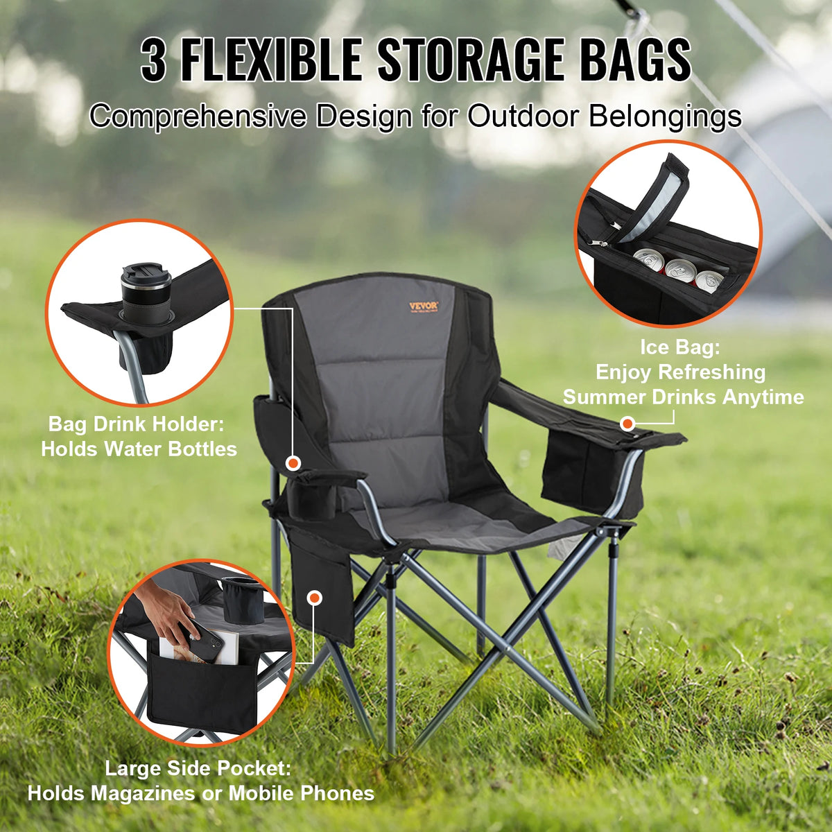 SucceBuy Portable Folding Outdoor Camping Chair for Hiking and Fishing
