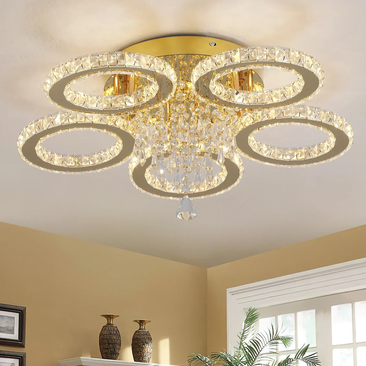 VETRULUS Modern Crystal LED Ceiling Chandelier for Elegant Home Lighting