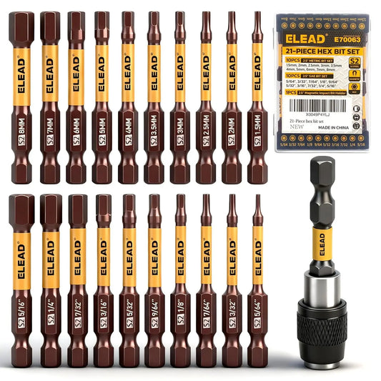 21-Piece Allen Wrench Hex Drill Bit With Magnetic Driver Bits