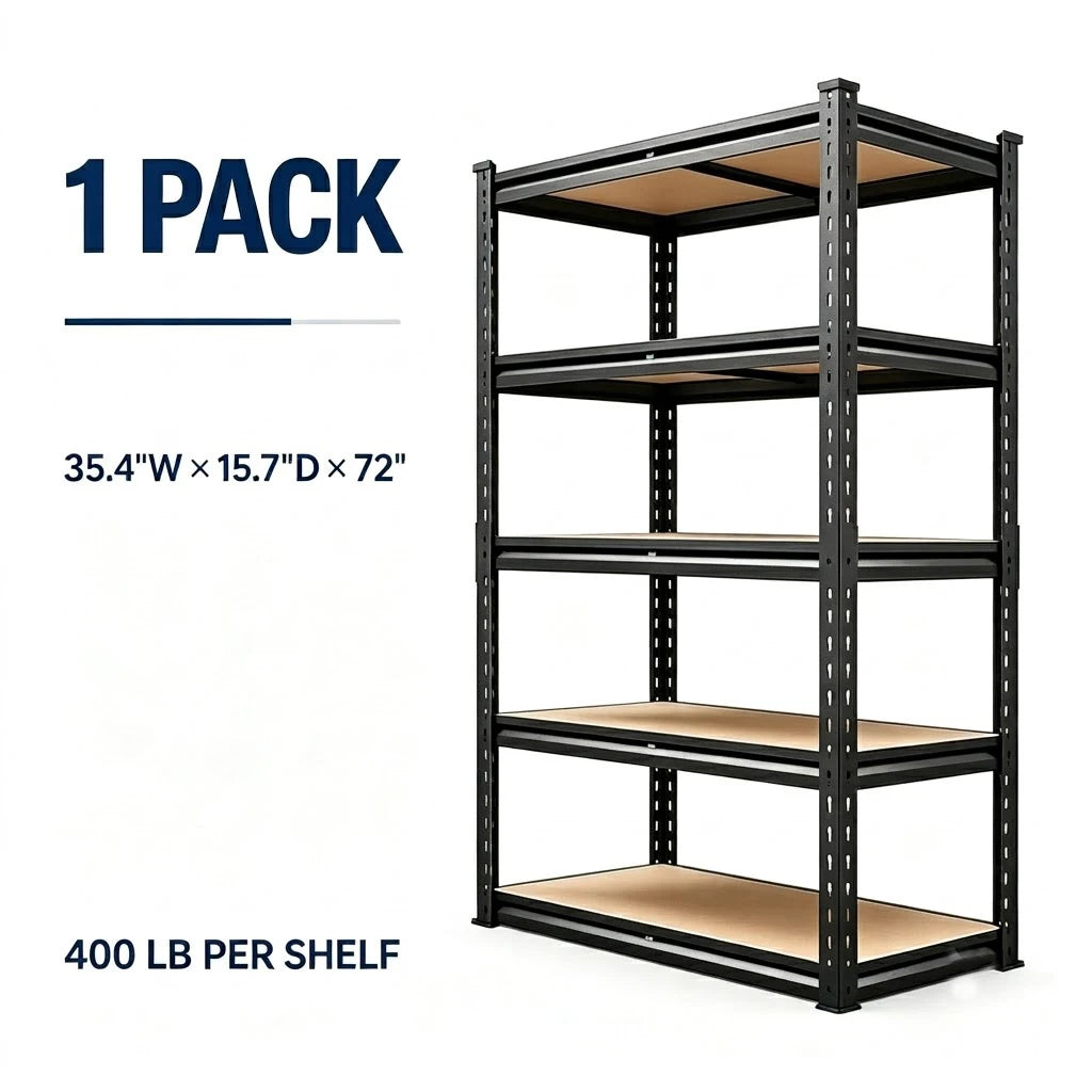Heavy Duty Metal Adjustable Storage Shelving Rack With MDF Boards