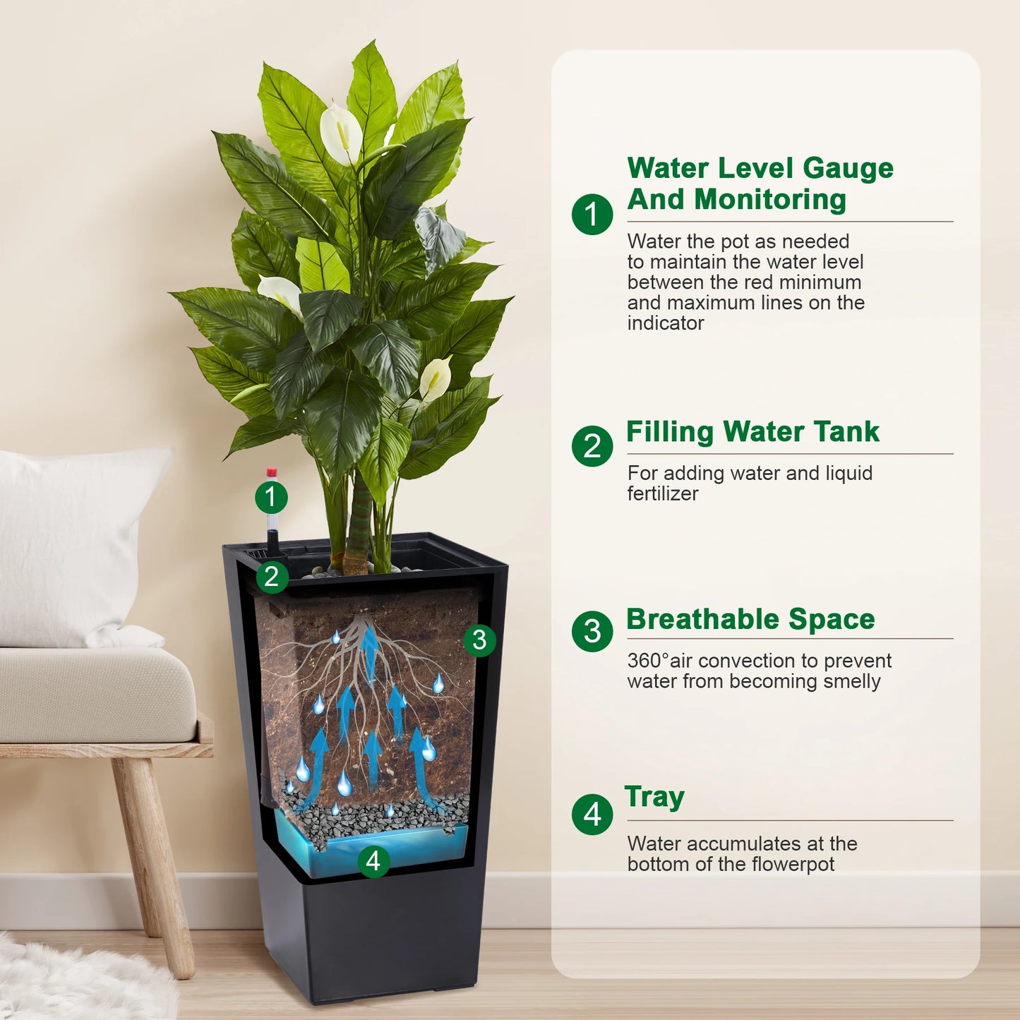 Two Pack Outdoor Indoor Planters With Drainage Holes