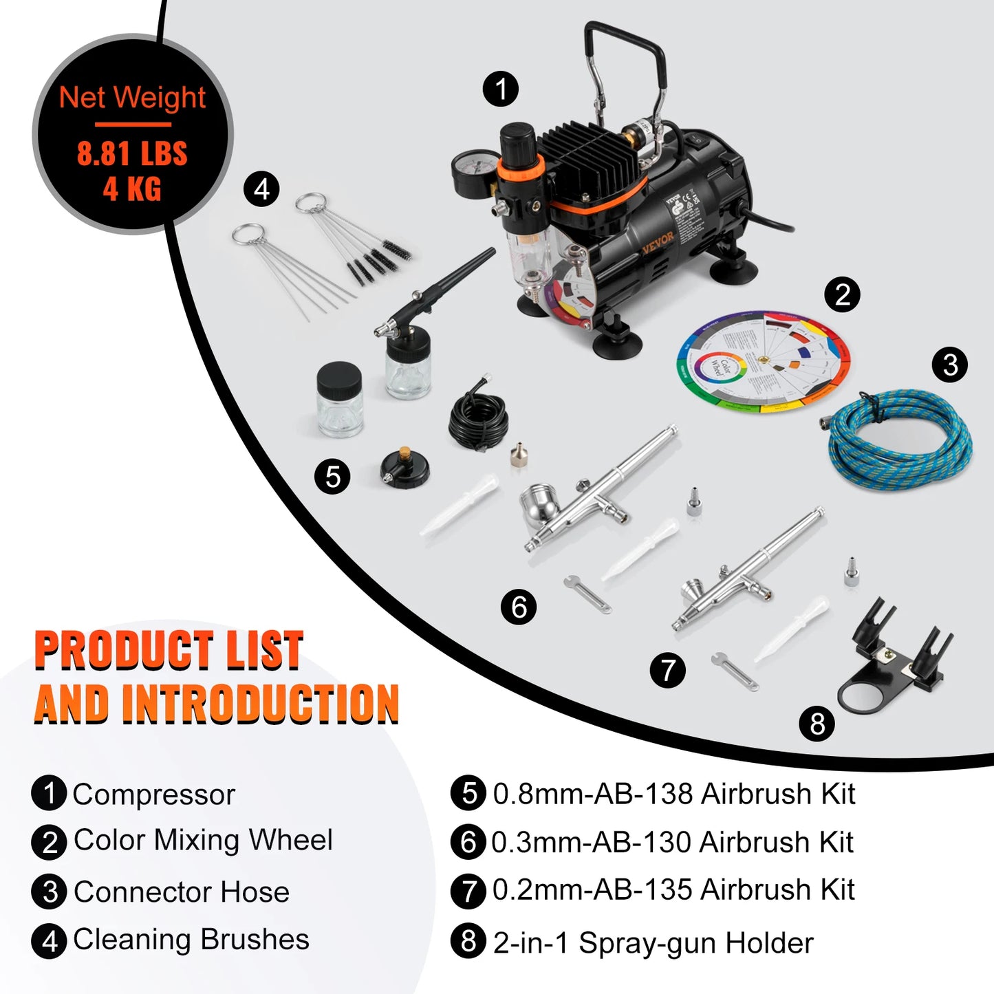 SucceBuy Professional Dual-Action Airbrush Spray Gun Set