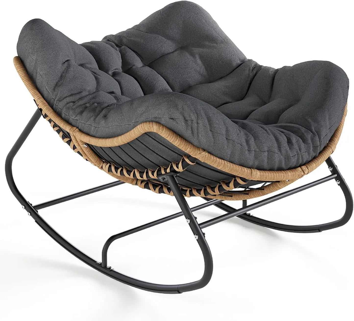 Outdoor Rocking Chair Papasan Wicker Reading Lounge