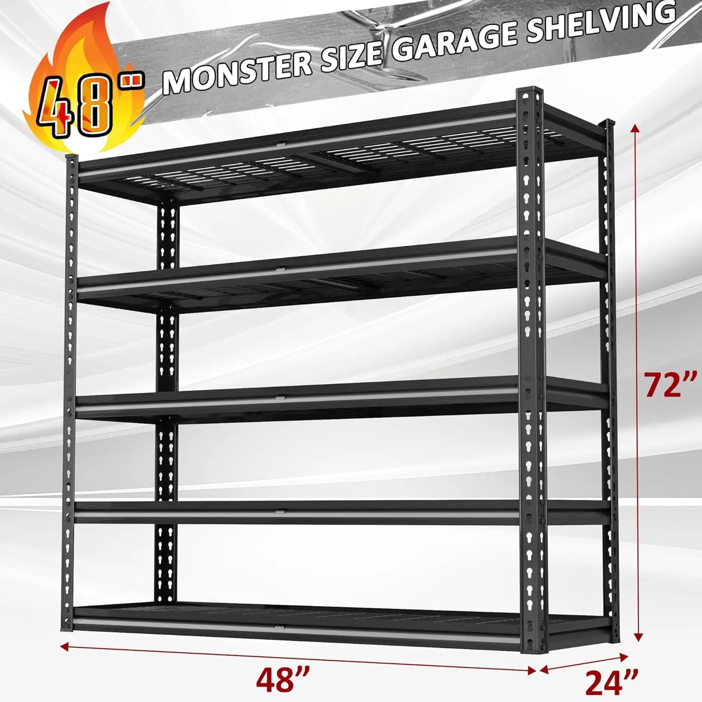 Heavy Duty Garage Shelving Five Tier Adjustable Metal Units