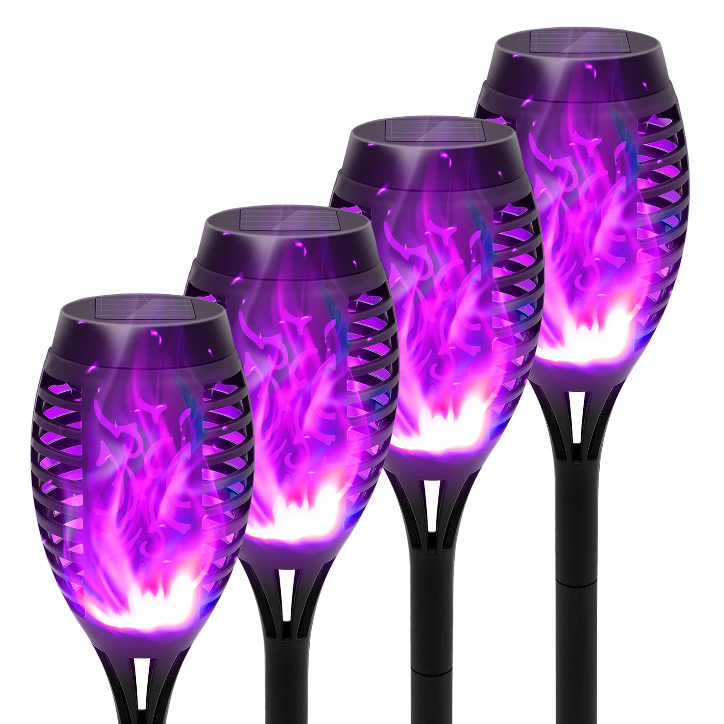 Solar Flame Torch Lights LED Flicker for Outdoor Lawn Pathway