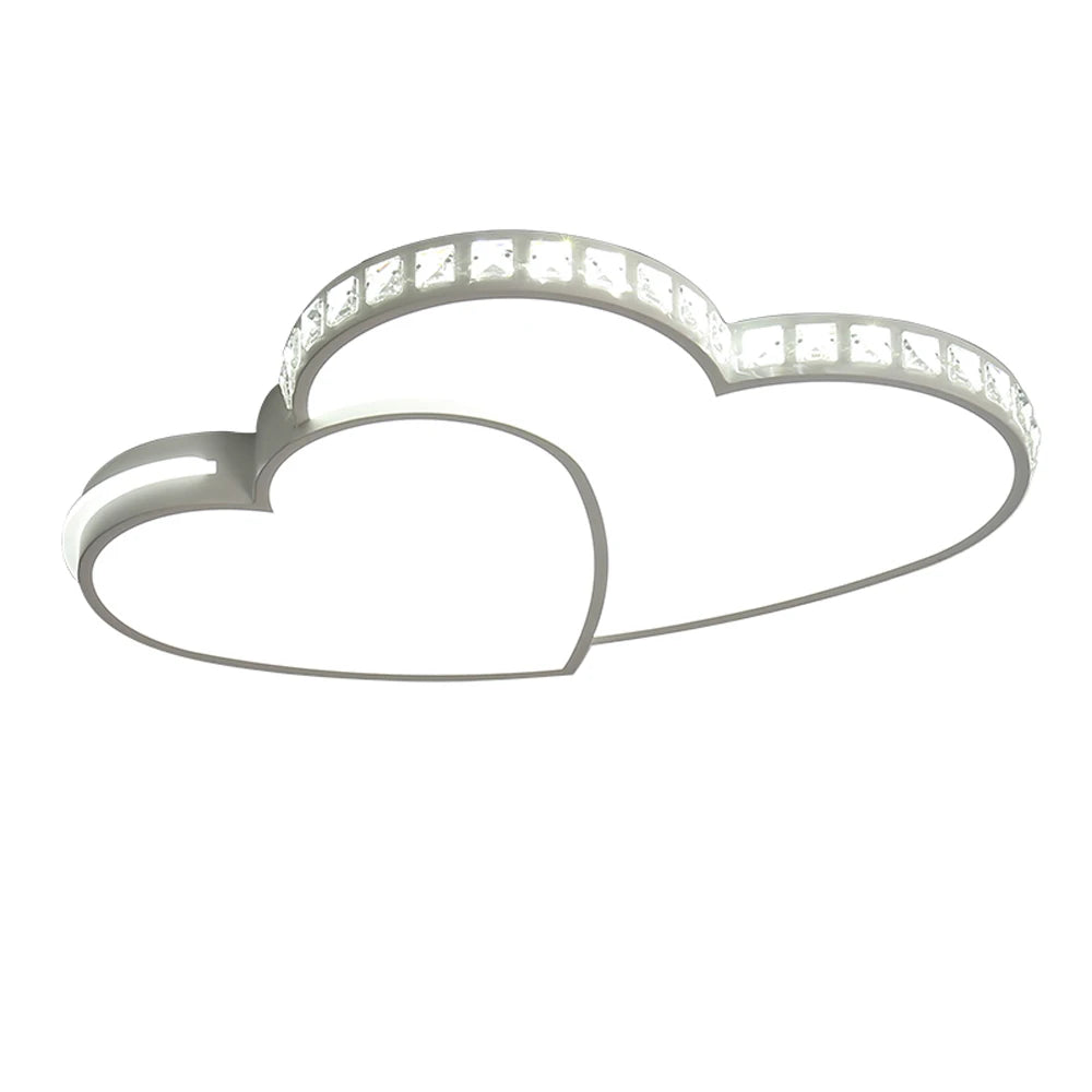 Heart Shape Crystal LED Kids Ceiling Light Flush Mount Lamp