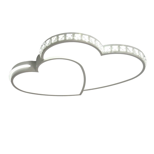 Heart Shape Crystal LED Kids Ceiling Light Flush Mount Lamp