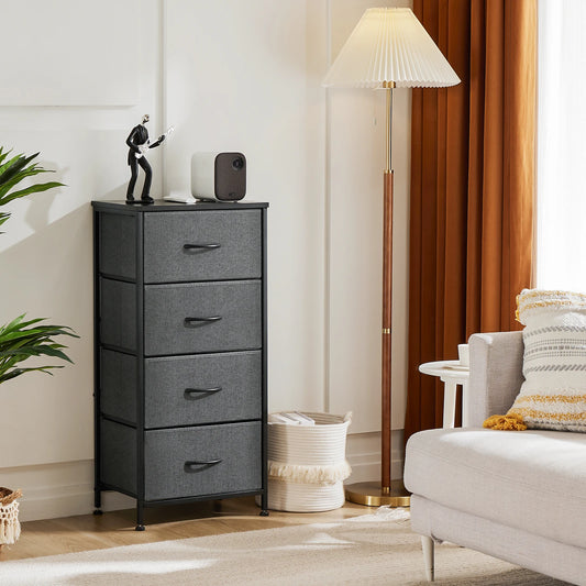 JHK Dresser With Fabric Drawers And Wardrobe Steel Frame