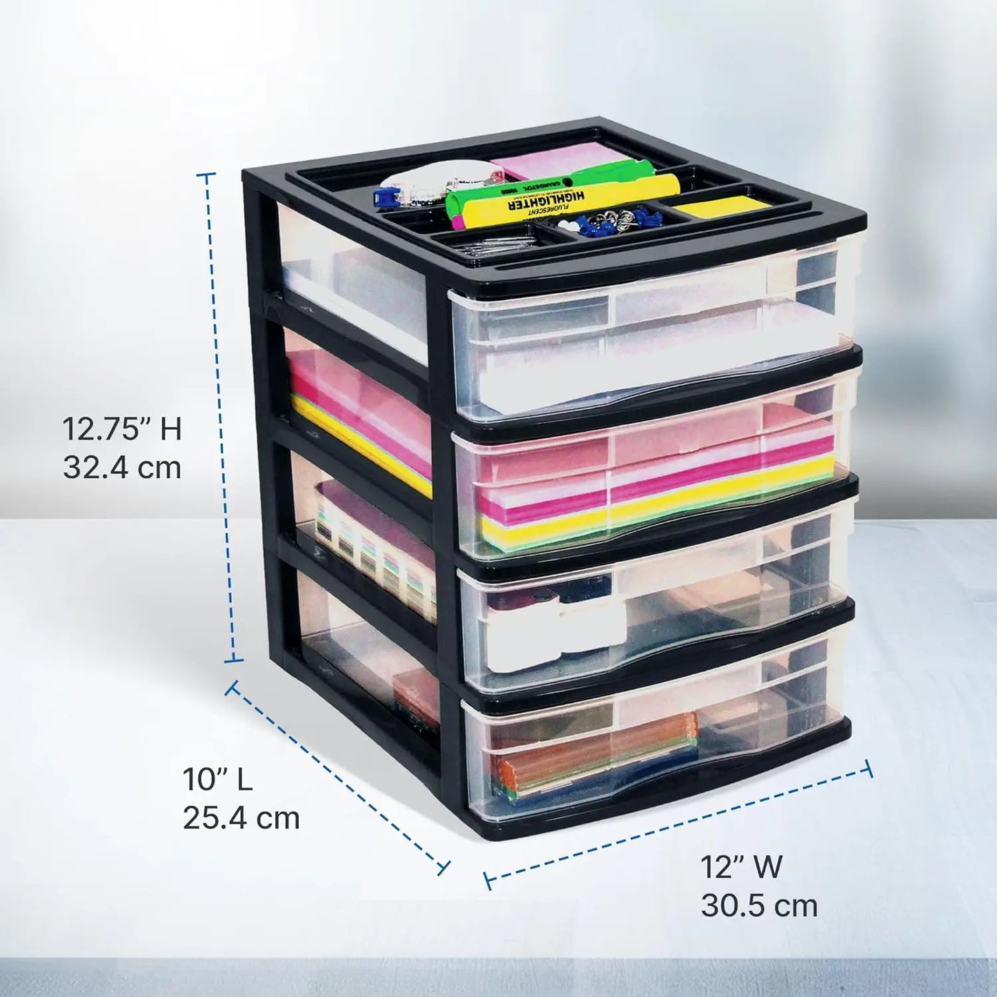 XMSJ 4 Drawer Desk Organizer Set Craft Office Supplies