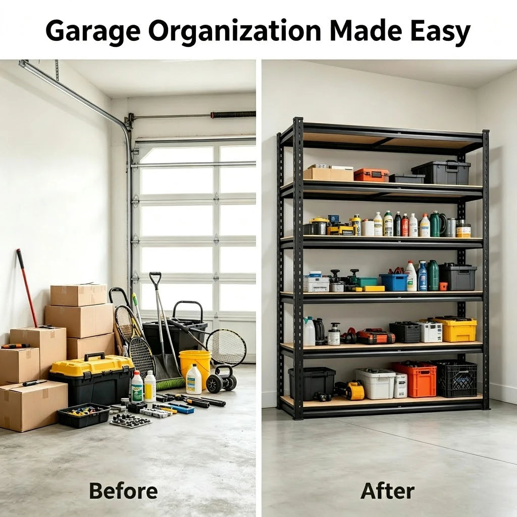 Heavy Duty Metal Adjustable Storage Shelving Rack With MDF Boards