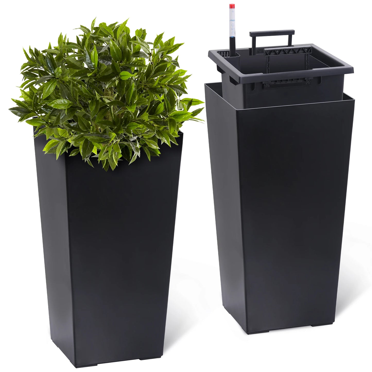Two Pack Outdoor Indoor Planters With Drainage Holes