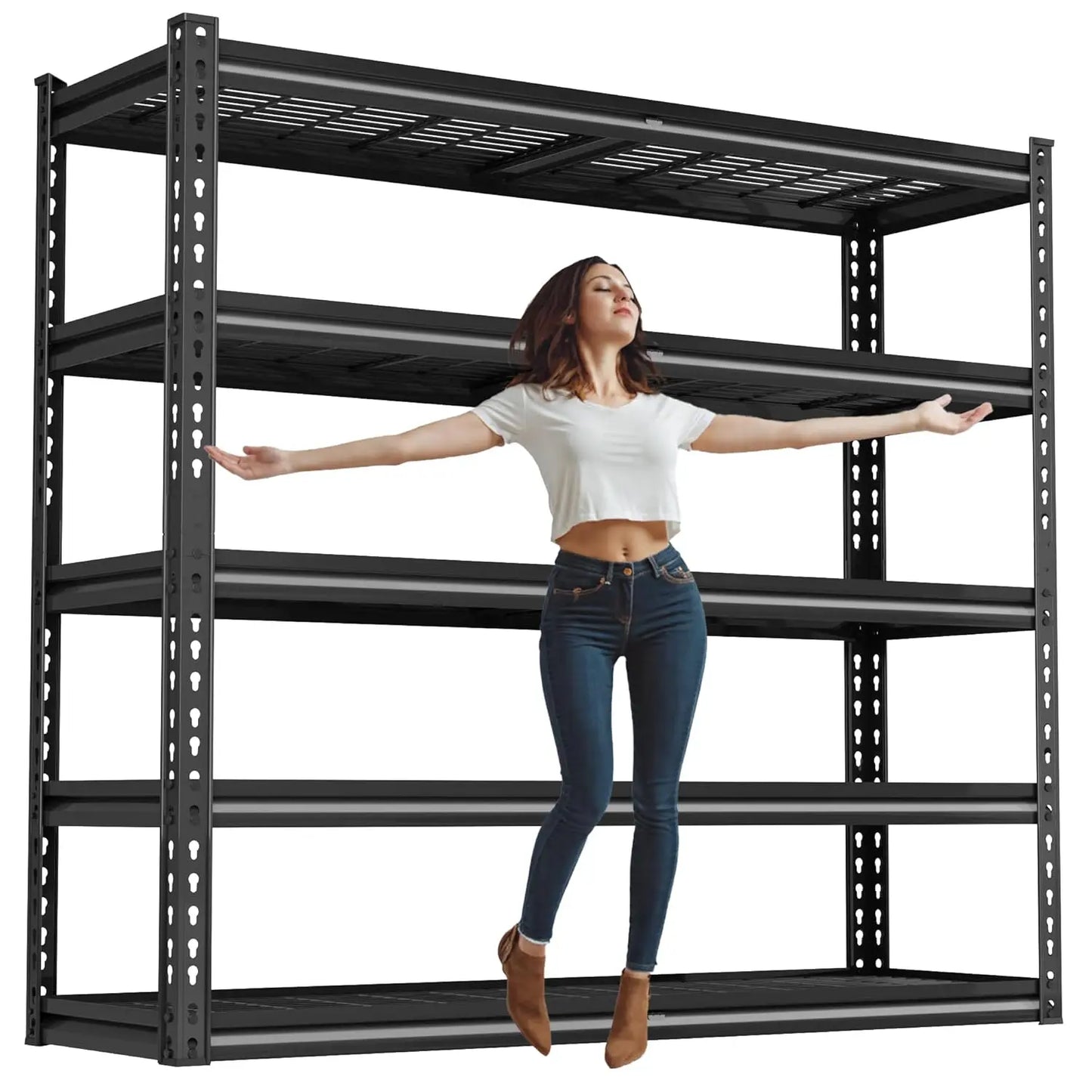 Heavy Duty Garage Shelving Five Tier Adjustable Metal Units