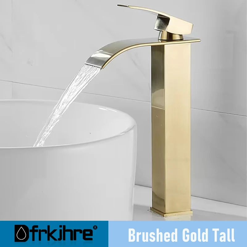 Dfrkjhre Copper Core Waterfall Basin Faucet Bathroom And Kitchen