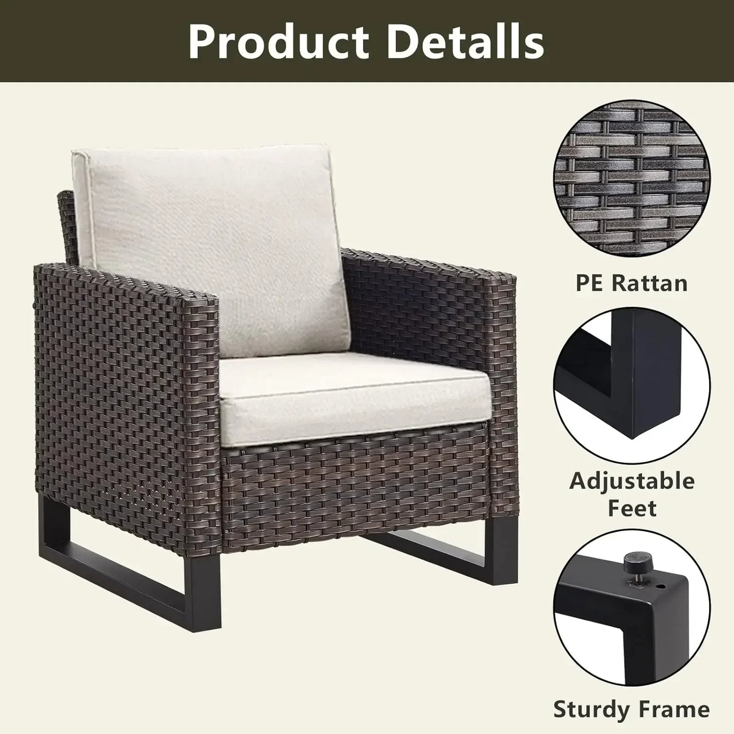 Wicker Patio Chair Set With Cushions For Outdoor Living