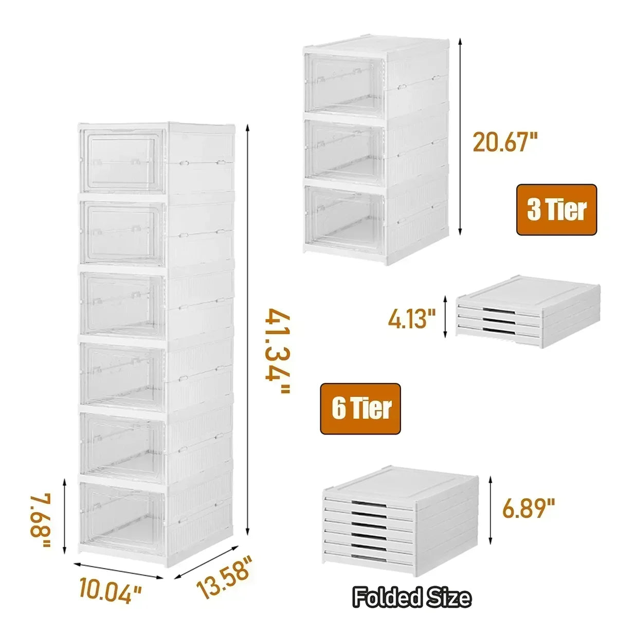 Foldable Shoes Storage Box Organizer 3-6 Layer Plastic Cabinet
