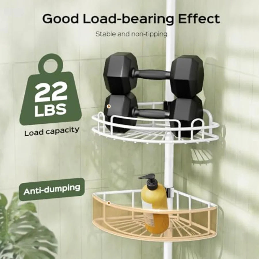 Corner Shower Caddy Tension Pole Organizer Bathroom Storage