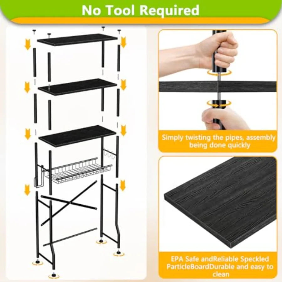Over The Toilet Storage Rack 4 Tier Bathroom Organizer Freestanding