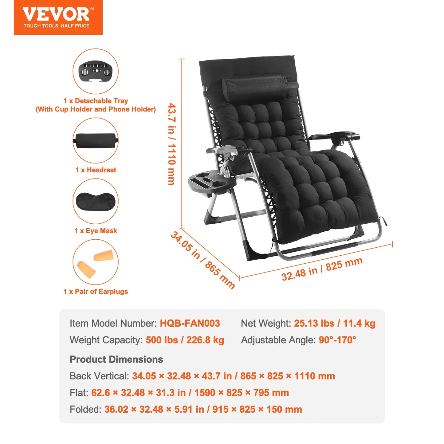SucceBuy Zero Gravity Chair Lounge Recliner With Cupholder And Footrest