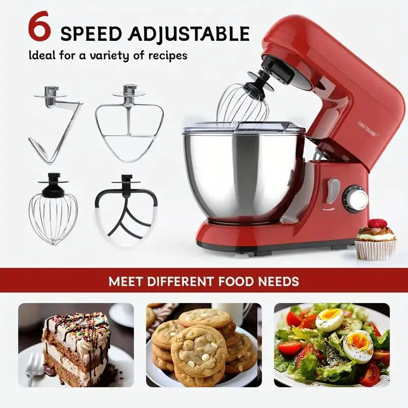 Tilt Head Electric Stand Mixer with 500W Motor and Baking Accessories