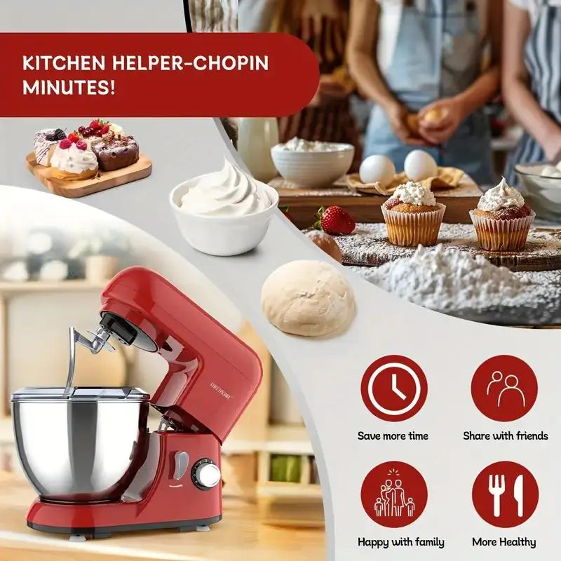 Tilt Head Electric Stand Mixer with 500W Motor and Baking Accessories