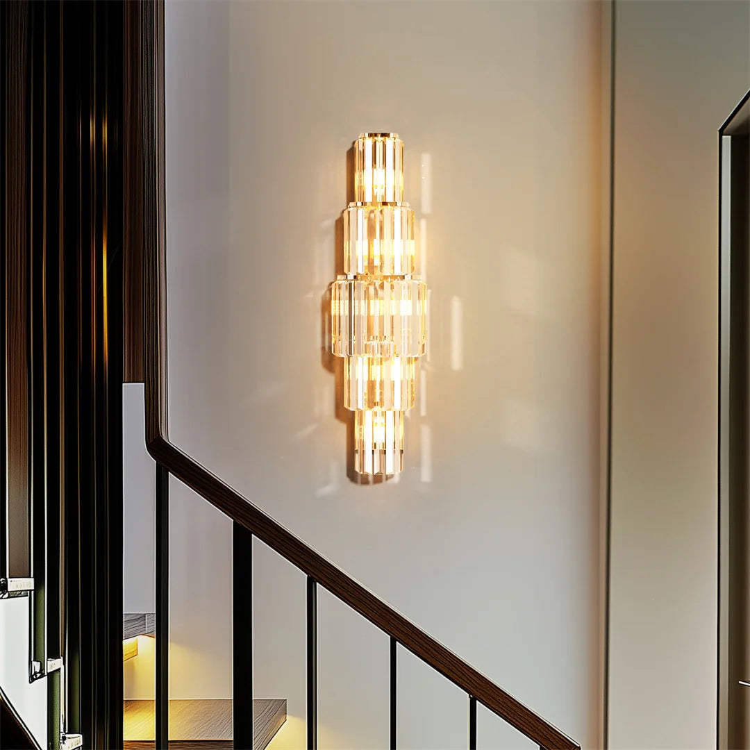 LUVODI Crystal Wall Lamp 3 Layer Sconce With E14 LED
