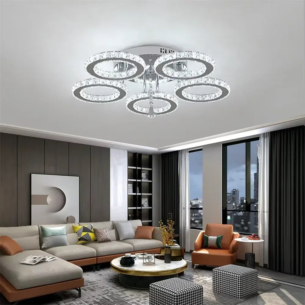 VETRULUS Crystal Ceiling Chandelier LED Lighting For Living Room