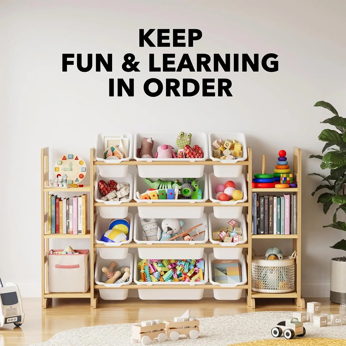 Toy Storage Organizer With 6 Shelves And 12 Bins Playroom
