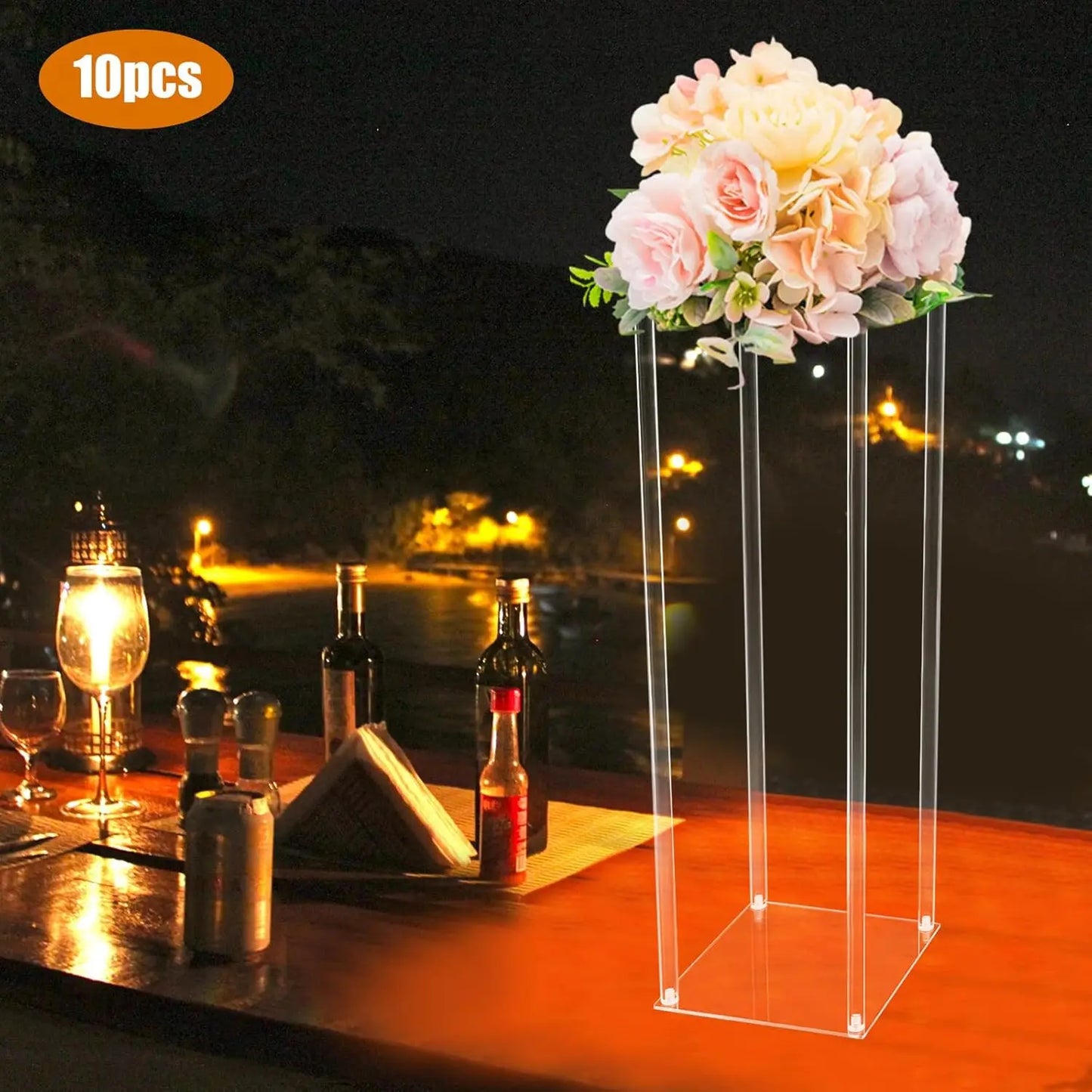 Acrylic Wedding Flower Stands Set For Tables And Floor Decorations