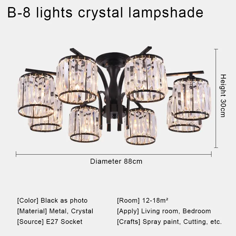 Owen Lyca Modern LED Chandelier Crystal Glass Shade