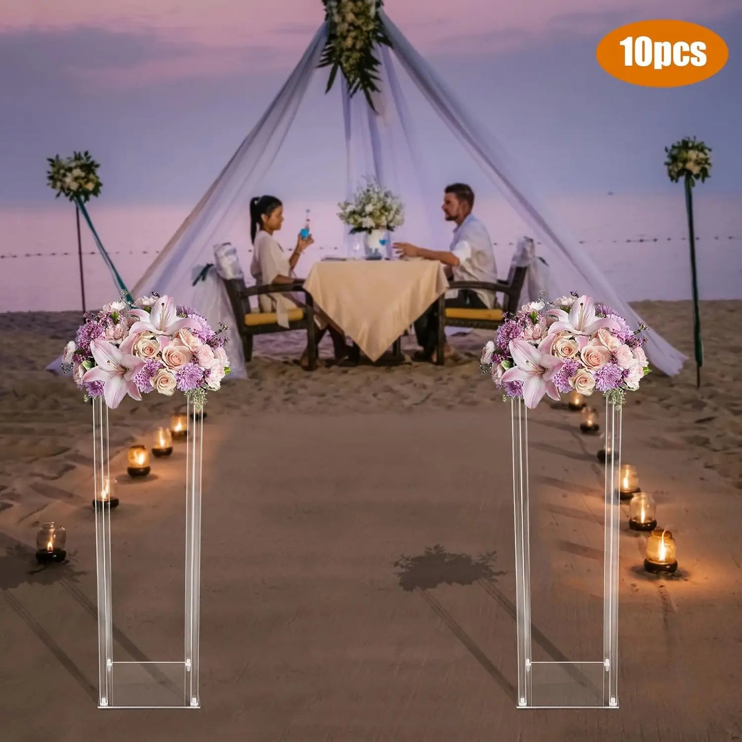 Acrylic Wedding Flower Stands Set For Tables And Floor Decorations