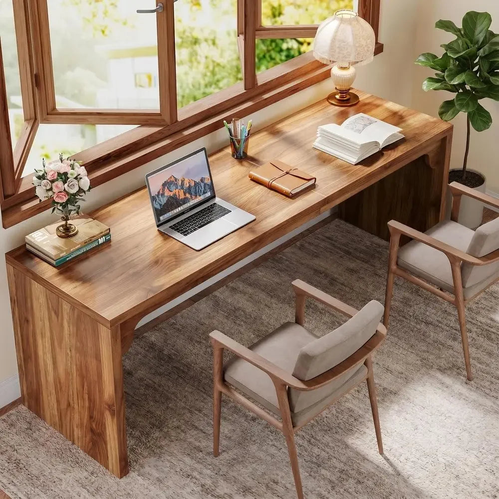 YTYIN Home Office Desk For Two With Rectangular Workstation