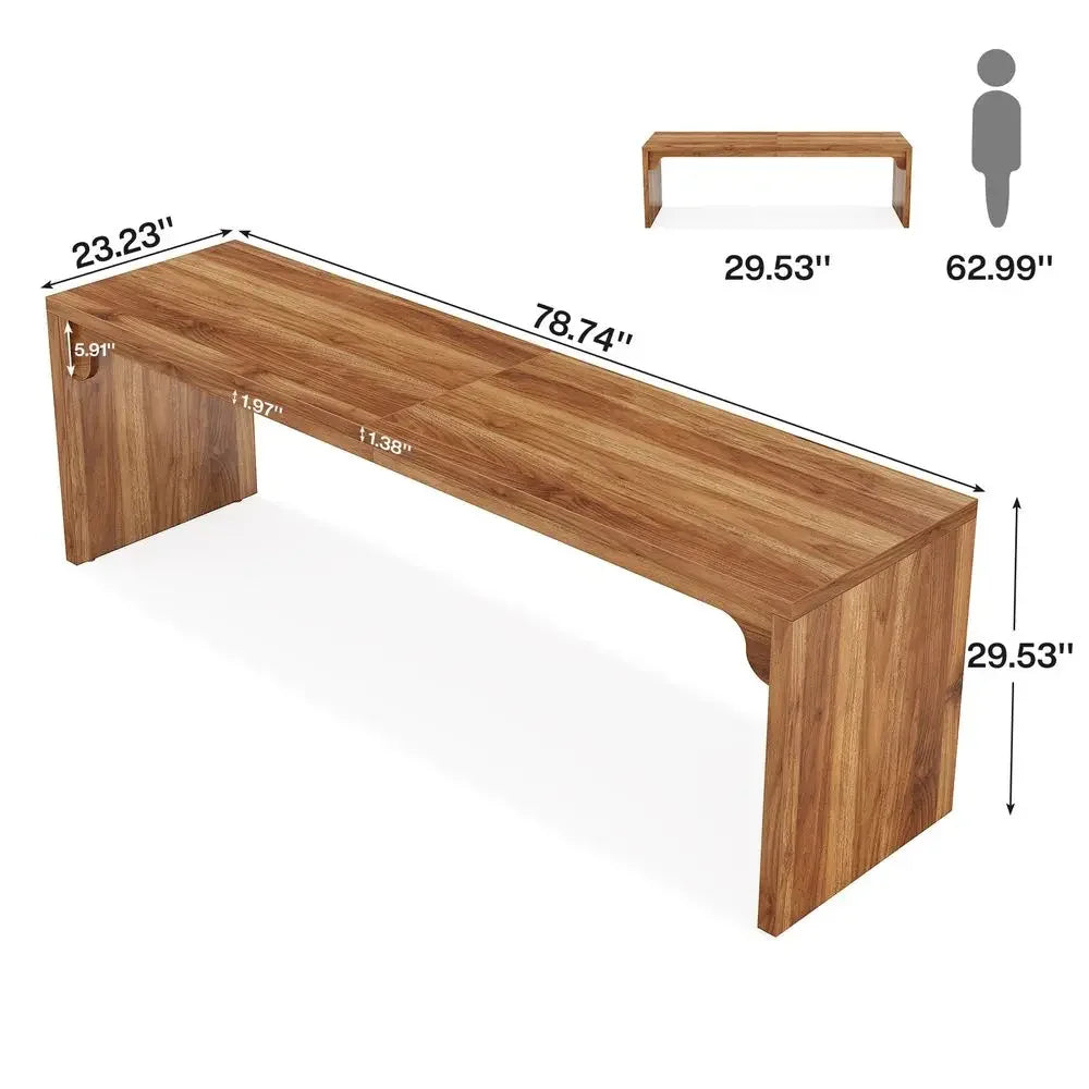 YTYIN Home Office Desk For Two With Rectangular Workstation