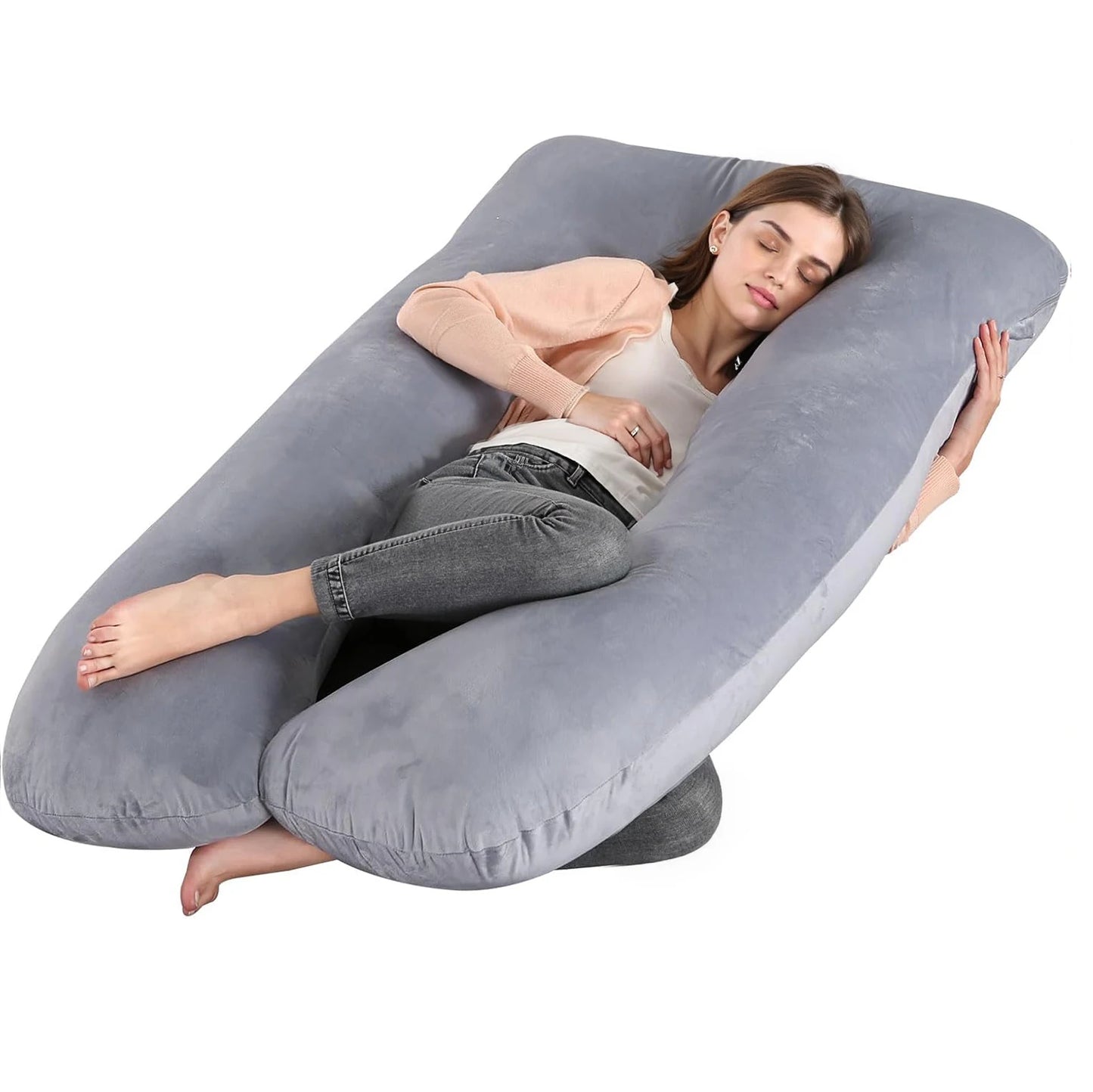 G Shaped Pregnancy Pillow With Removable Cover For Body Support
