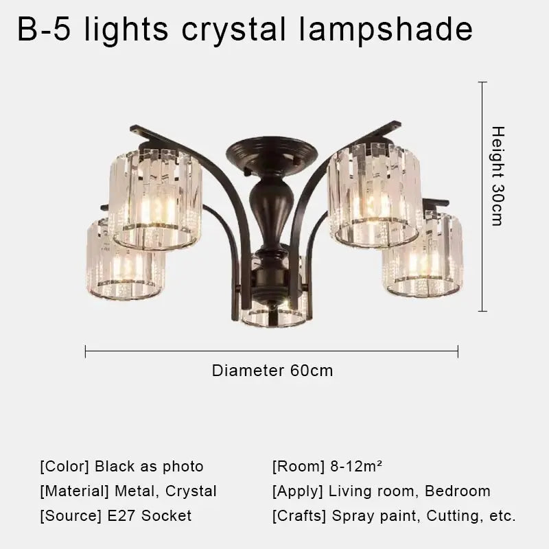 Owen Lyca Modern LED Chandelier Crystal Glass Shade