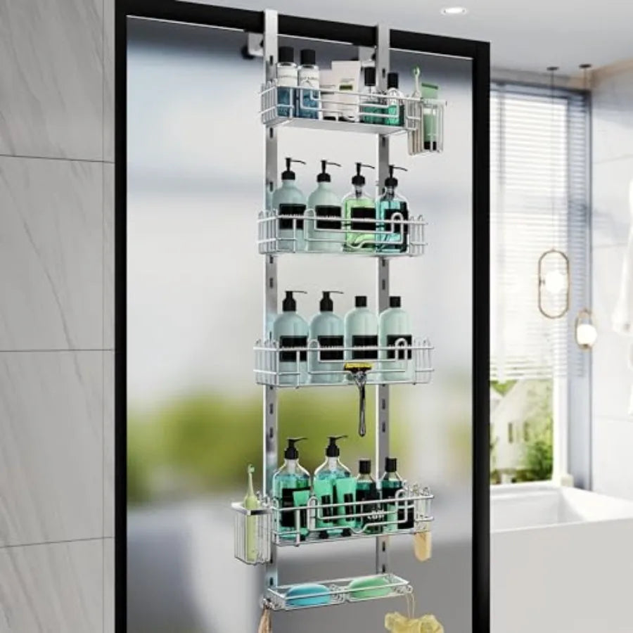 Hanging Shower Caddy Organizer With 22 Hooks And Toothbrush Holders