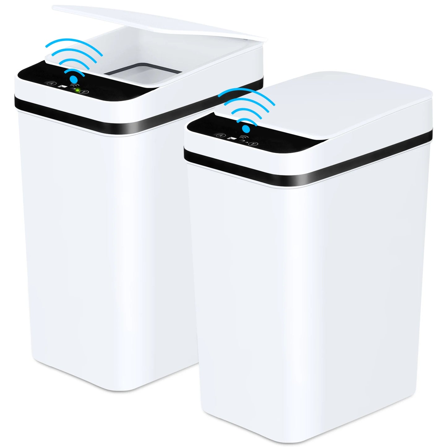 NONECN 2 Pack Touchless Slim Trash Cans With Lid