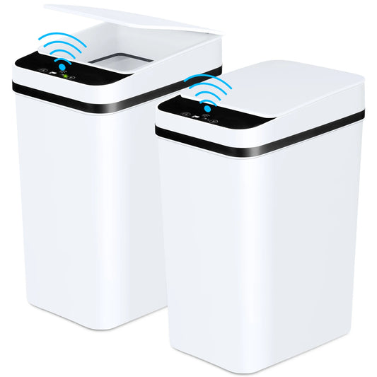 NONECN 2 Pack Touchless Slim Trash Cans With Lid