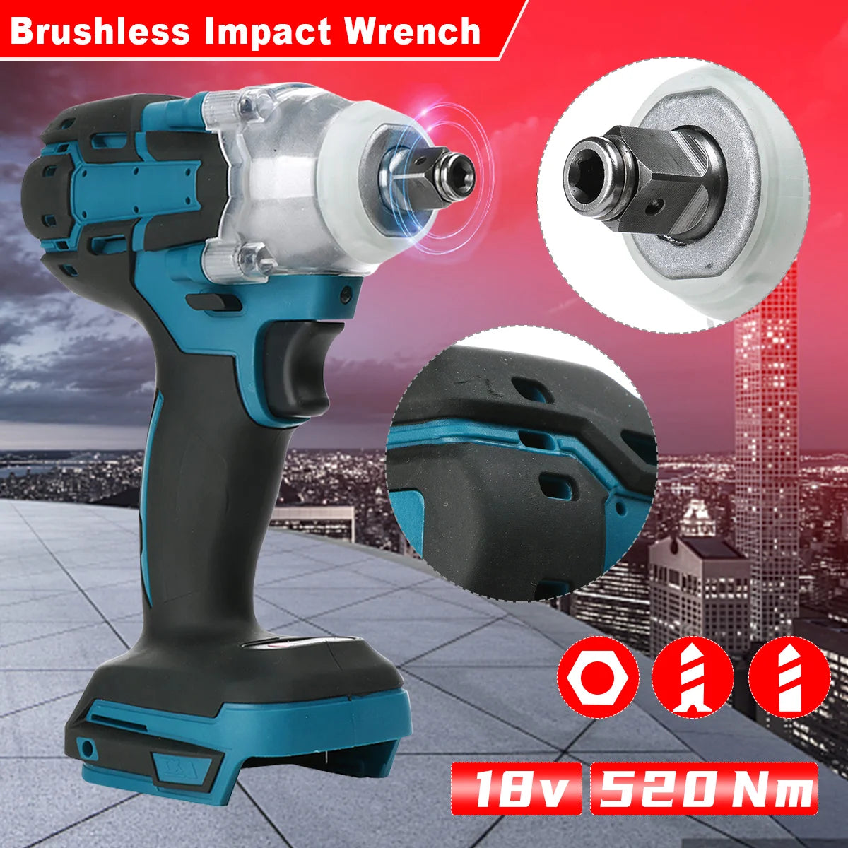 Magnitt 520NM Brushless Cordless Impact Wrench Kit