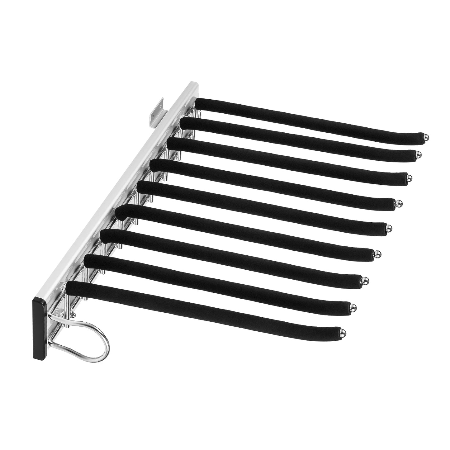 9 Arm Pull Out Pants Rack Wardrobe Organizer With Retractable Hangers