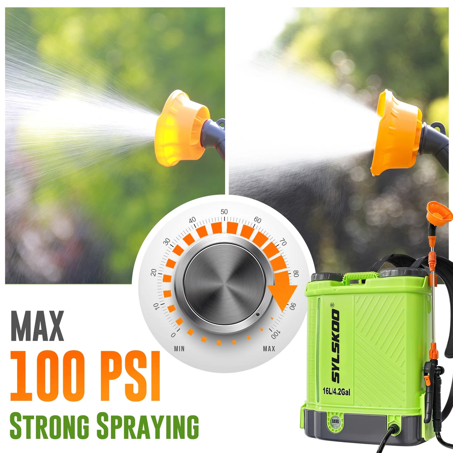 Electric Garden Sprayer 100 PSI, Compatible With 18V Battery