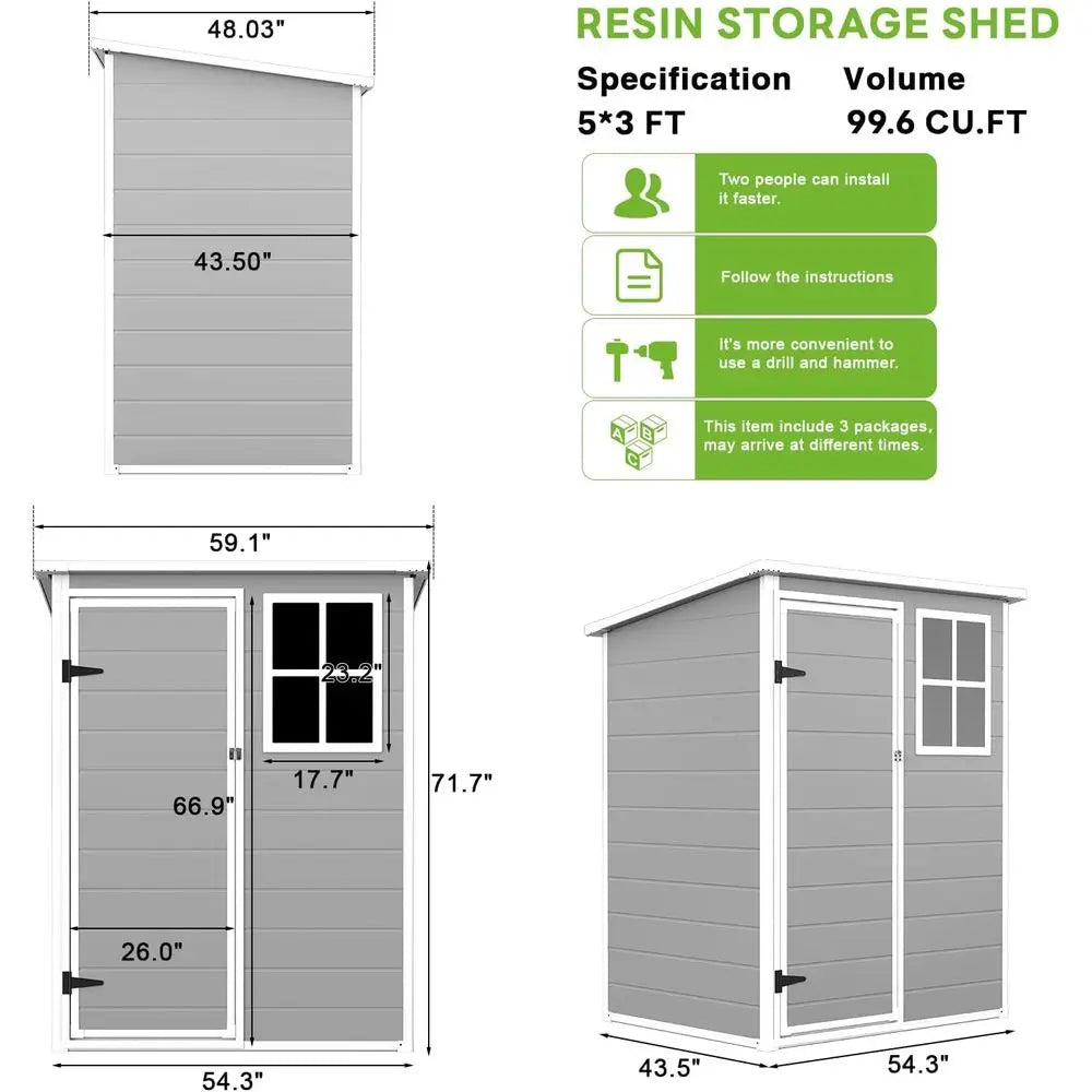 Weather-Resistant Outdoor Storage Shed With Lockable Door