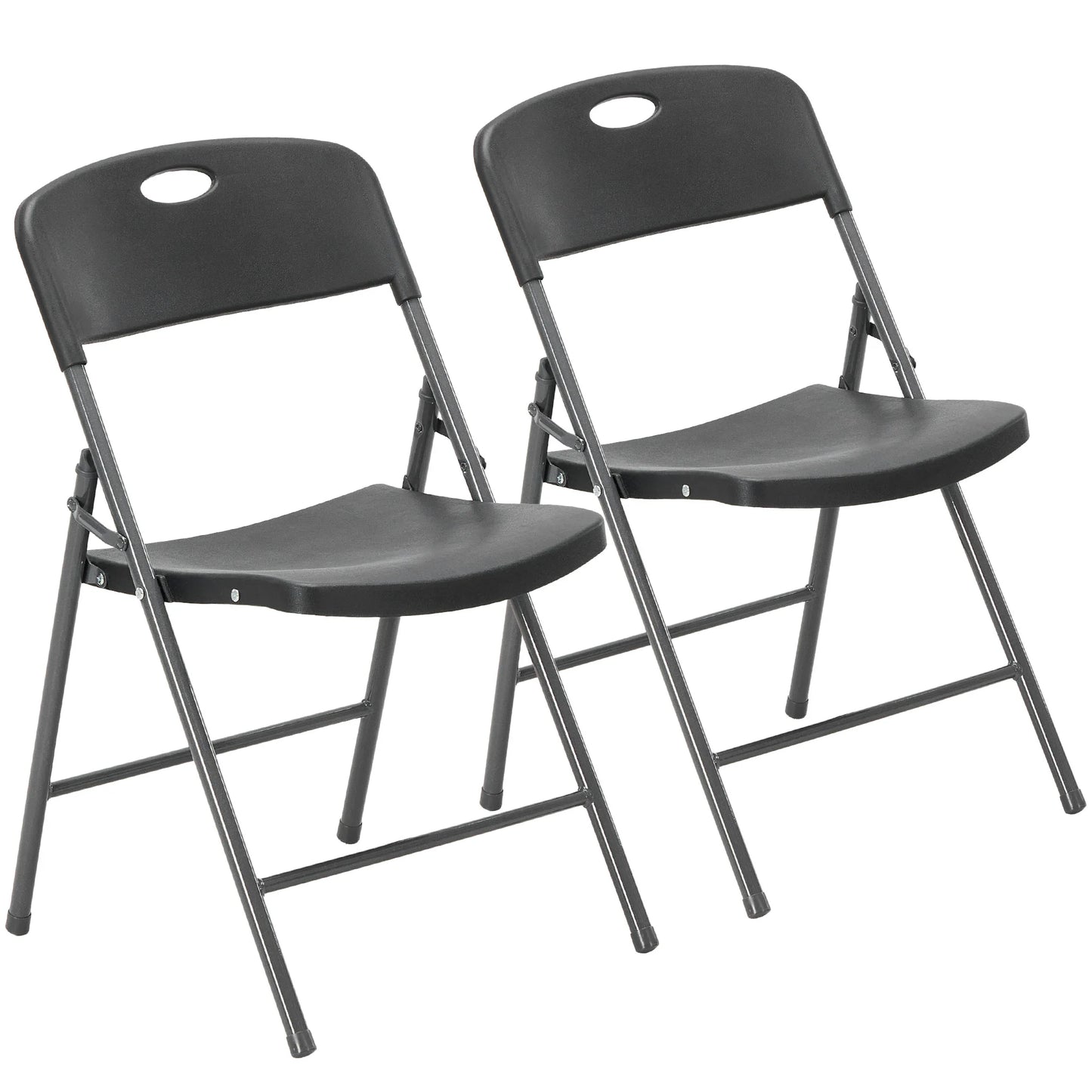 JHK Stackable Folding Chairs Plastic Ergonomic Back Heavy Duty Home