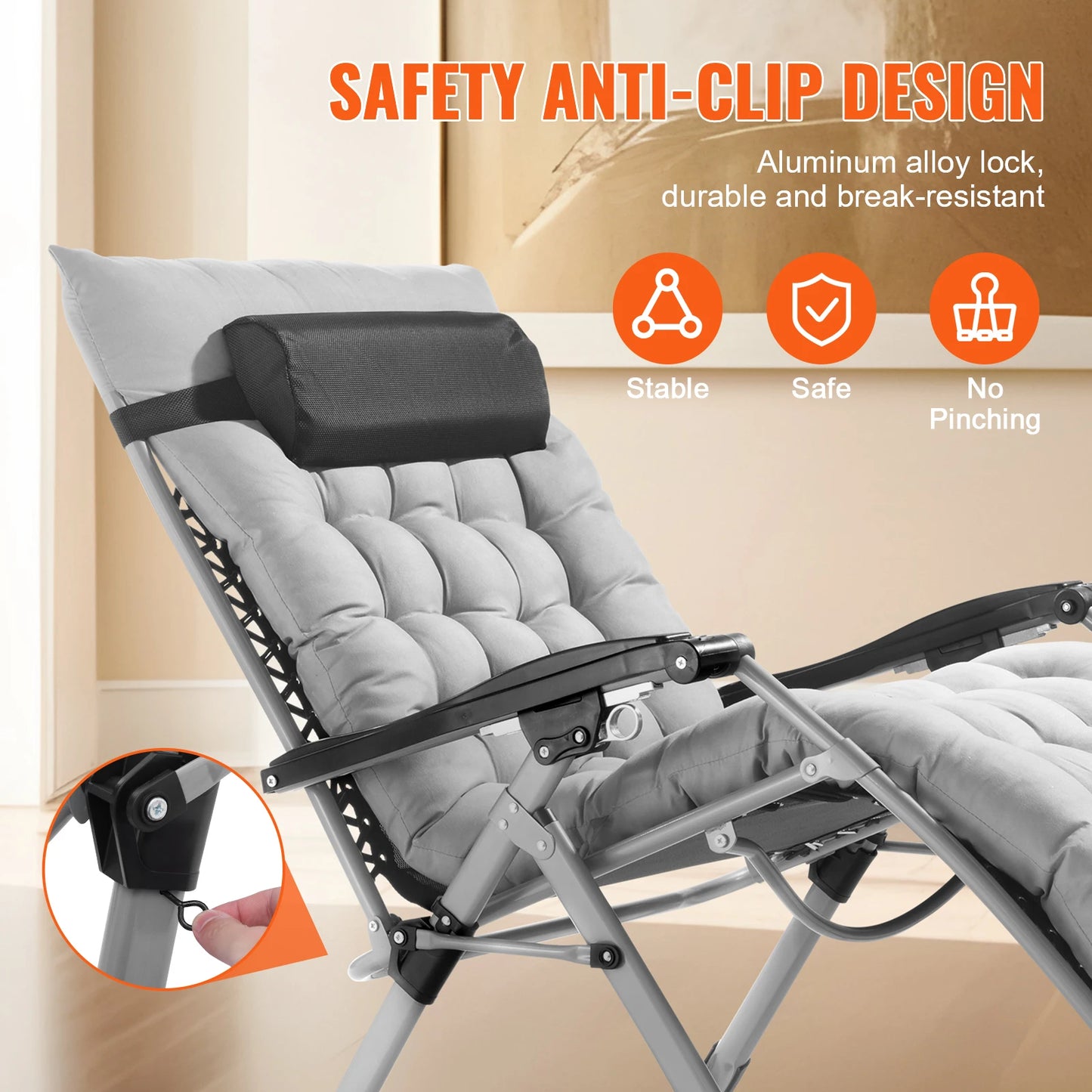 SucceBuy Zero Gravity Chair Lounge Recliner With Cupholder And Footrest