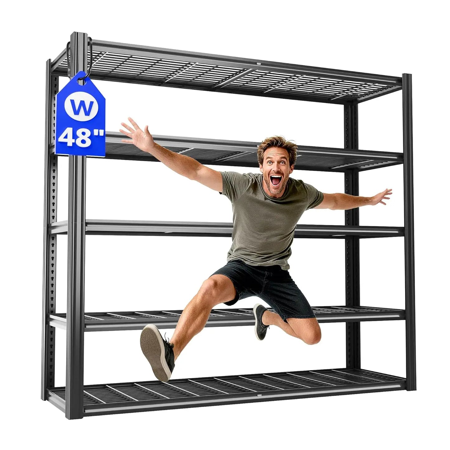 Heavy Duty Garage Shelving Five Tier Adjustable Metal Units