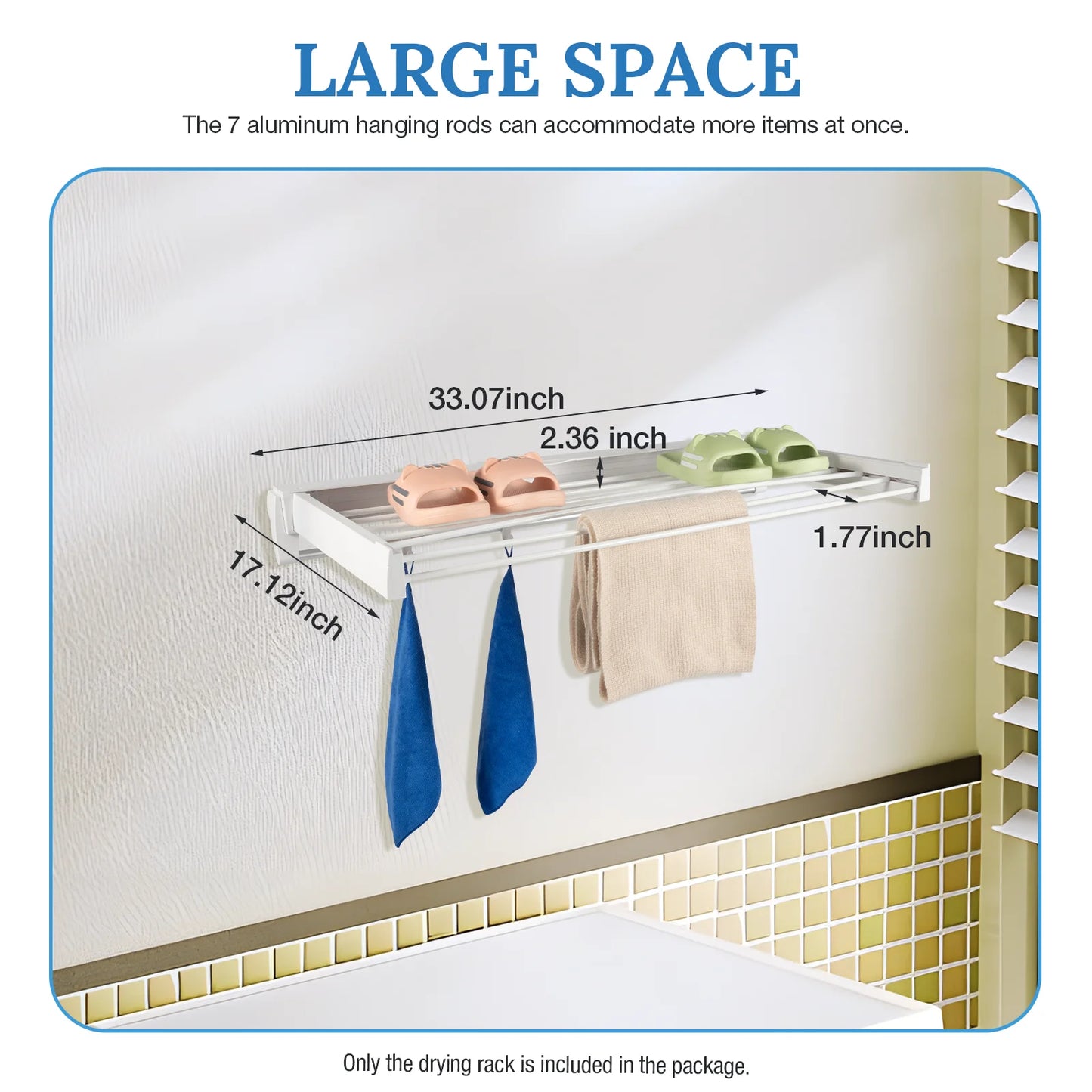 Foldable Invisible Wall Mount Drying Rack Retractable