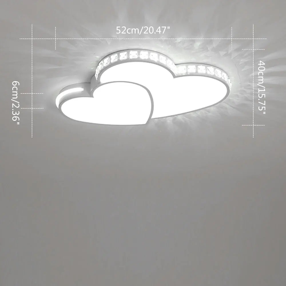 Heart Shape Crystal LED Kids Ceiling Light Flush Mount Lamp