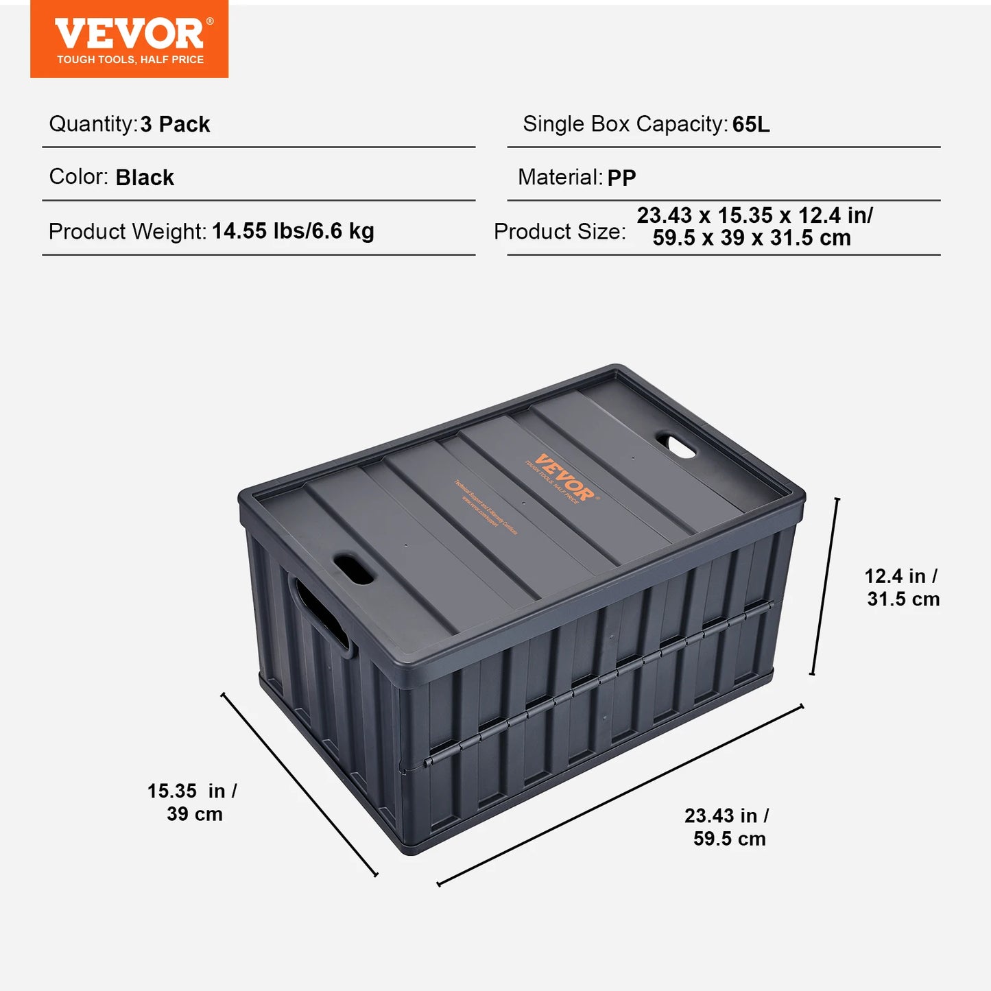 NONECN Collapsible Storage Bins Set Of 3 With Lids